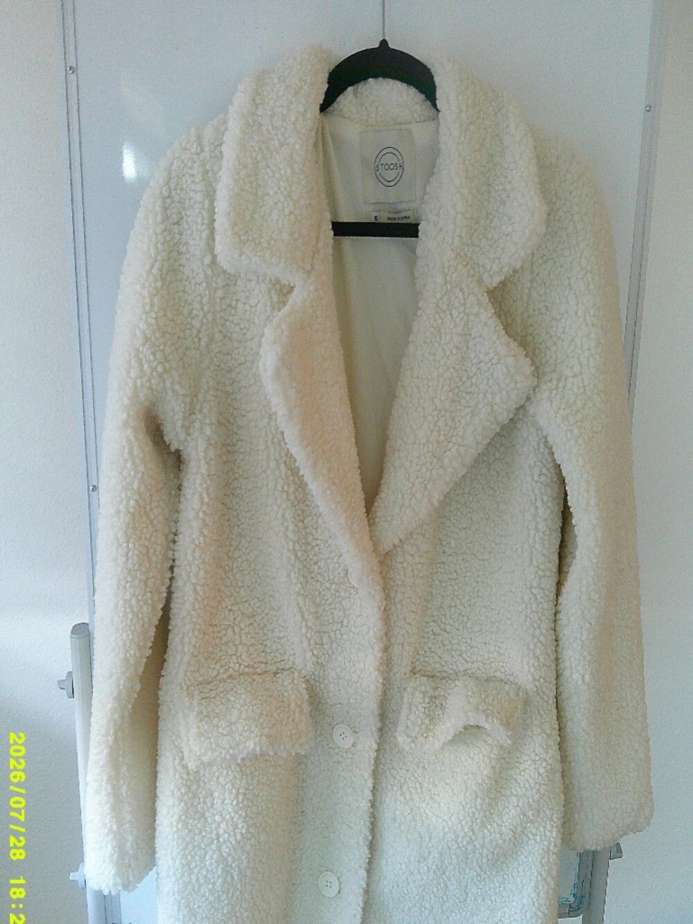STOOSH Cream Teddy Coat Size S